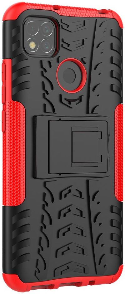 Xiaomi Redmi 9C Robuust Hybride Hoesje Rood afbeelding 8