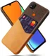 Xiaomi Redmi 9C Stoffen Hoesje met Kaartsleuf Bruin afbeelding 1