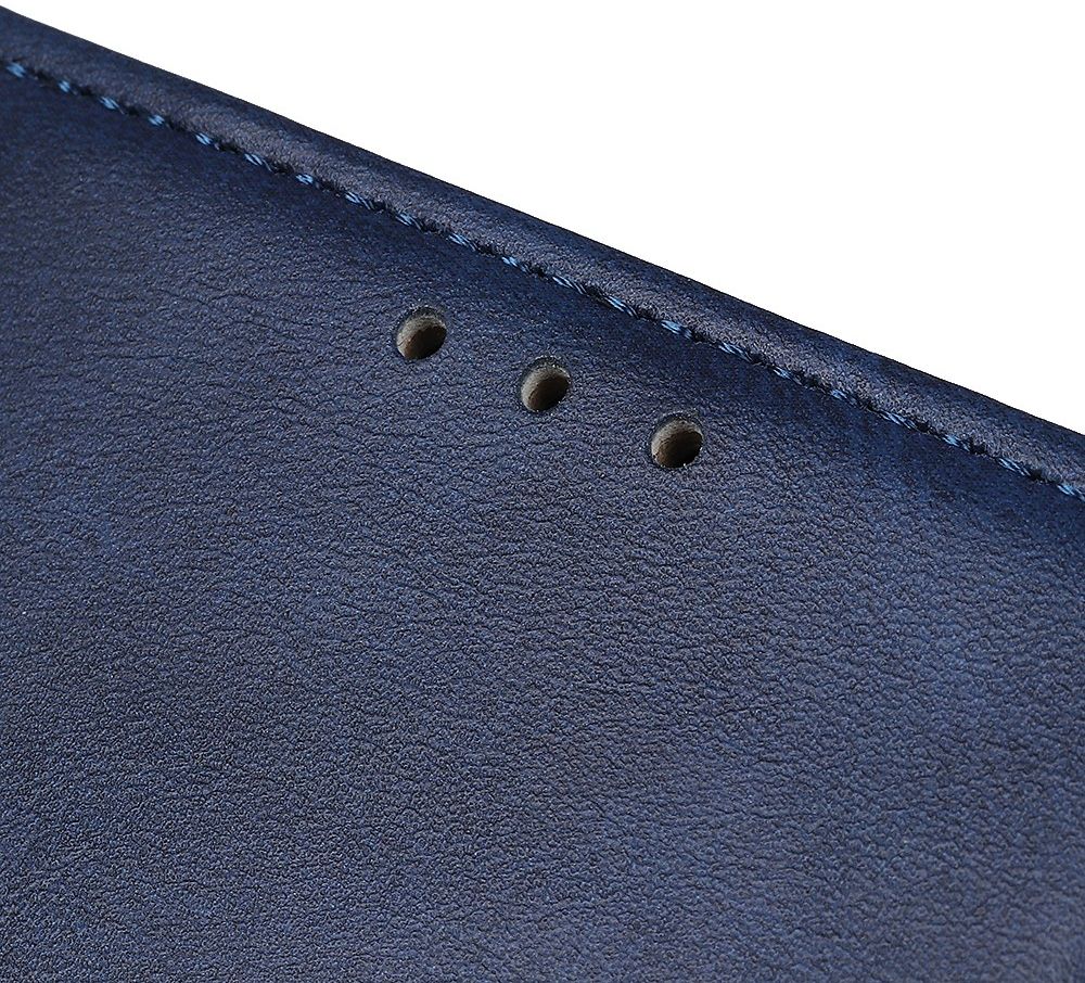 Google Pixel 5 Hoesje Wallet Stand Kunst Leer Blauw afbeelding 11
