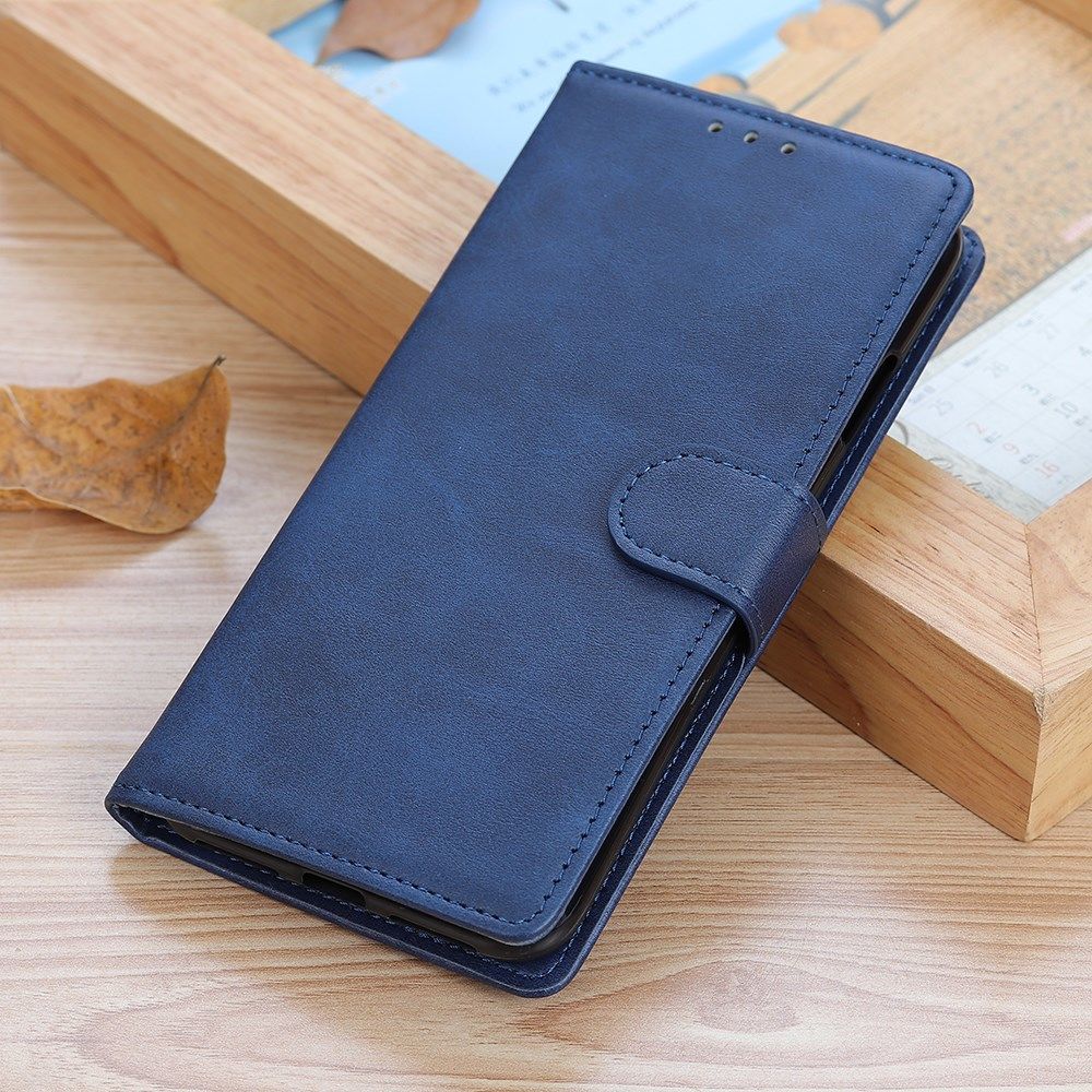 Google Pixel 5 Hoesje Wallet Stand Kunst Leer Blauw afbeelding 4