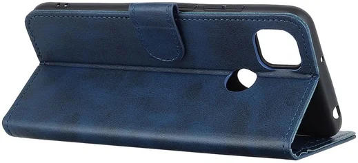 Google Pixel 5 Hoesje Wallet Stand Kunst Leer Blauw afbeelding 7