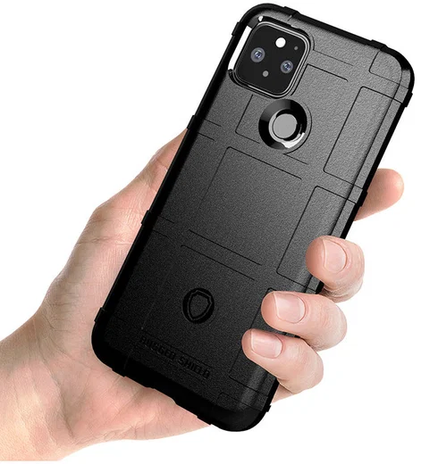 Google Pixel 5 Hoesje Shock Proof Rugged Shield Grijs afbeelding 2