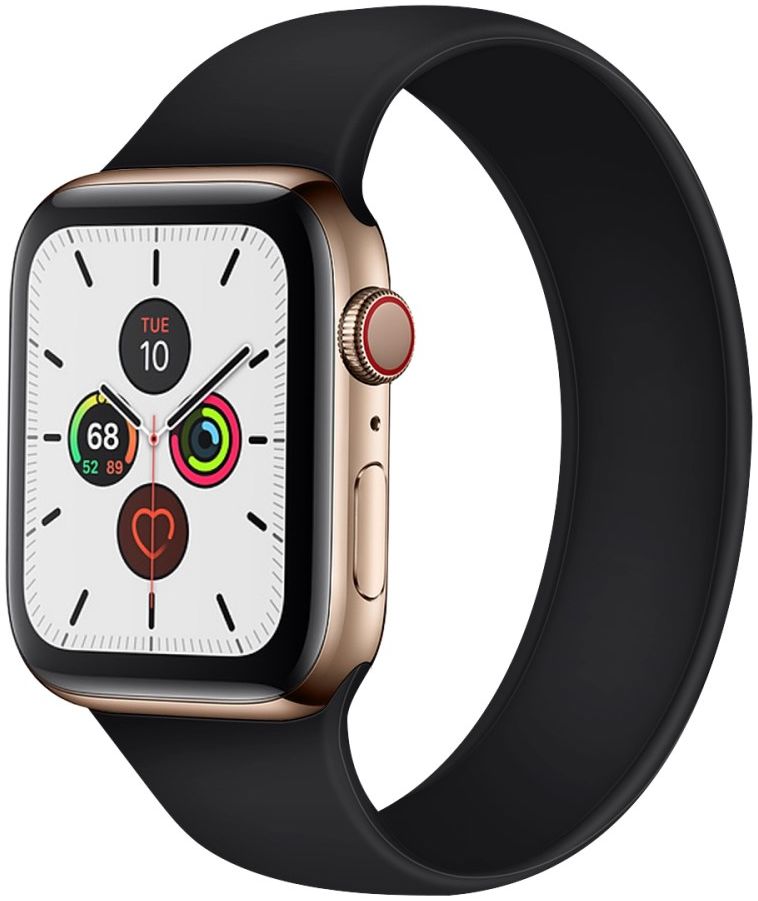 Geschikt voor Apple Watch 41MM / 40MM / 38MM Bandje Solo Loop Zwart (Maat: S) afbeelding 1