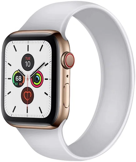 Geschikt voor Apple Watch 41MM / 40MM / 38MM Bandje Solo Loop Wit (S) afbeelding 1
