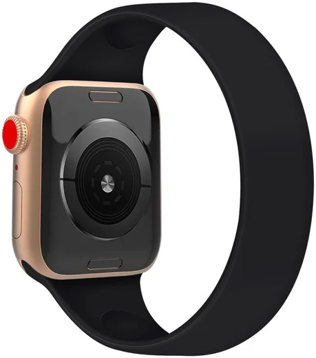 Apple Watch Bandje - 42MM/41MM/40MM/38MM - Solo Loop - Zwart (Maat: M) afbeelding 2