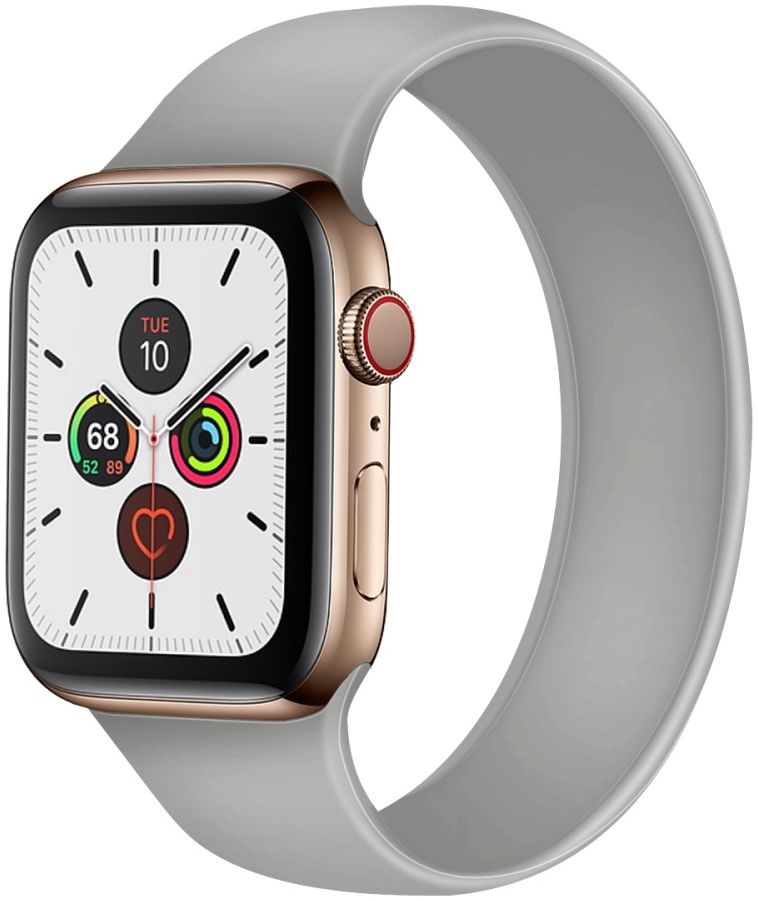 Geschikt voor Apple Watch 41MM / 40MM / 38MM Bandje Solo Loop Grijs (Maat: M) afbeelding 1