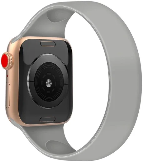 Geschikt voor Apple Watch 41MM / 40MM / 38MM Bandje Solo Loop Grijs (Maat: L) afbeelding 2