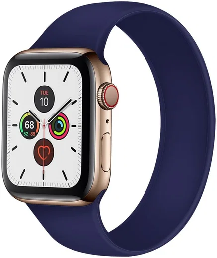 Geschikt voor Apple Watch 41MM / 40MM / 38MM Bandje Solo Loop Blauw (Maat: L) afbeelding 1