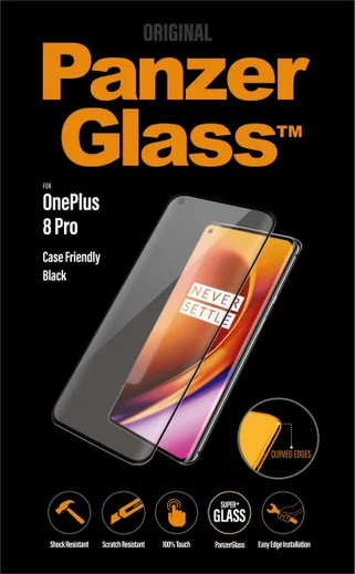 PanzerGlass OnePlus 8 Pro Screenprotector Case Friendly Zwart afbeelding 1