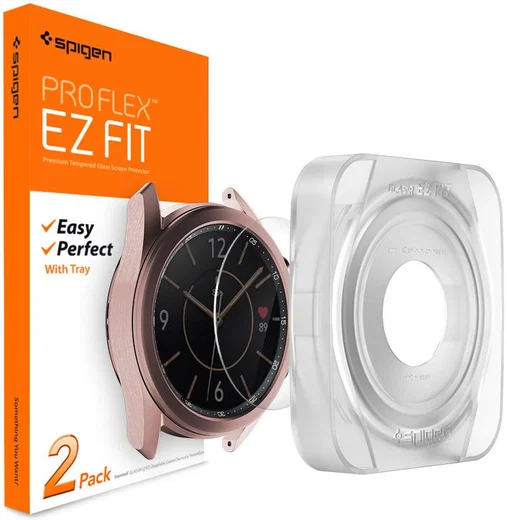 Spigen EZ Fit GLAS.tR SLIM - Samsung Galaxy Watch 3 41MM Screenprotector afbeelding 1