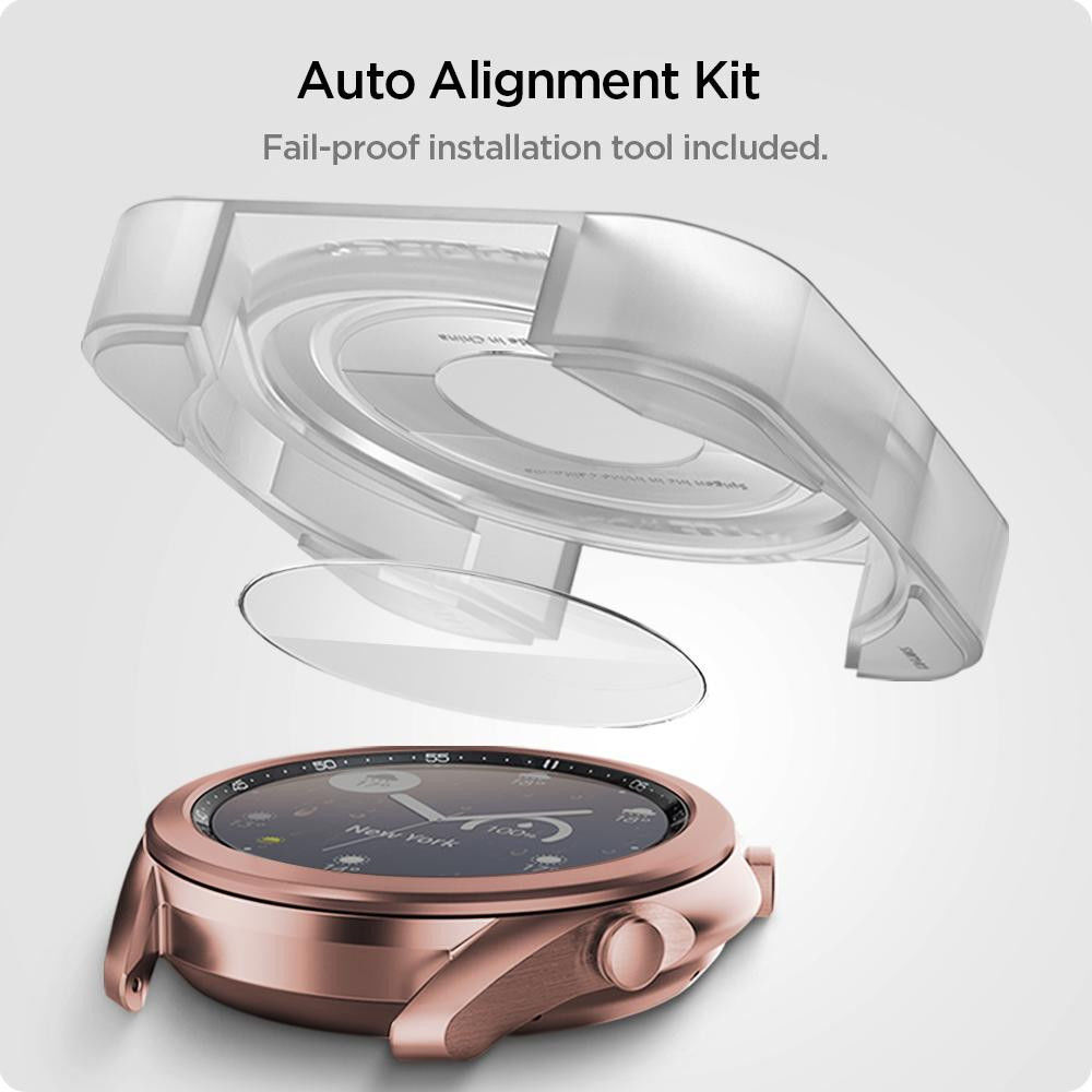 Spigen EZ Fit GLAS.tR SLIM - Samsung Galaxy Watch 3 41MM Screenprotector afbeelding 2