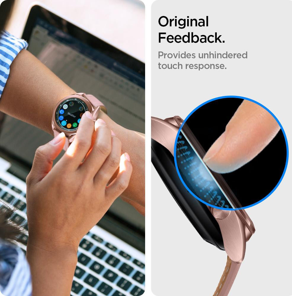 Spigen EZ Fit GLAS.tR SLIM - Samsung Galaxy Watch 3 41MM Screenprotector afbeelding 5