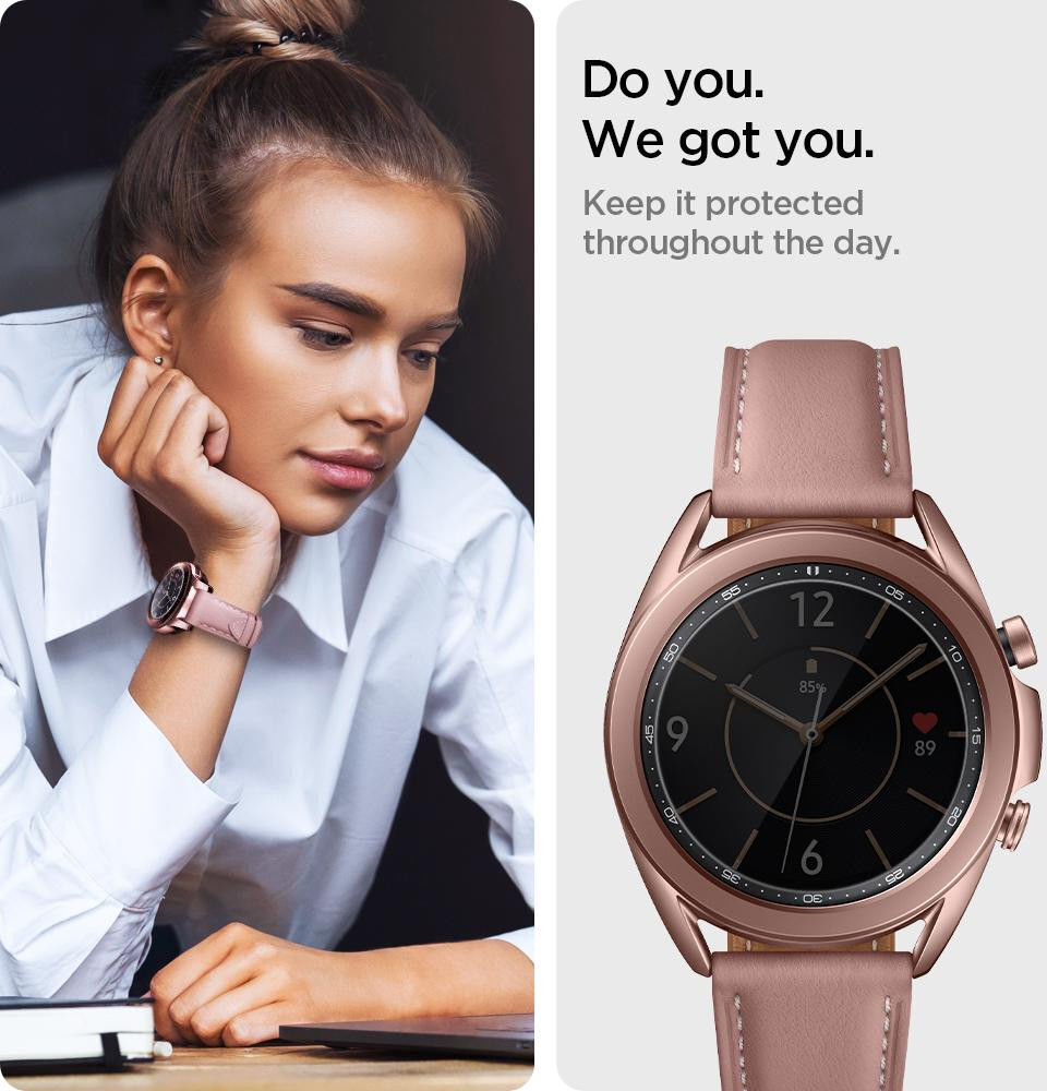 Spigen EZ Fit GLAS.tR SLIM - Samsung Galaxy Watch 3 41MM Screenprotector afbeelding 7