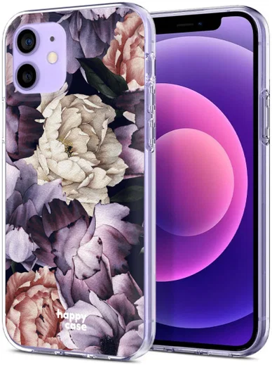 HappyCase Apple iPhone 12 Mini Hoesje Flexibel TPU Flower Print afbeelding 2