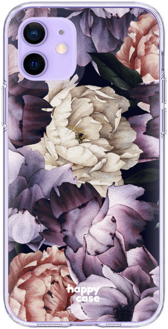 HappyCase Apple iPhone 12 Mini Hoesje Flexibel TPU Flower Print afbeelding 1