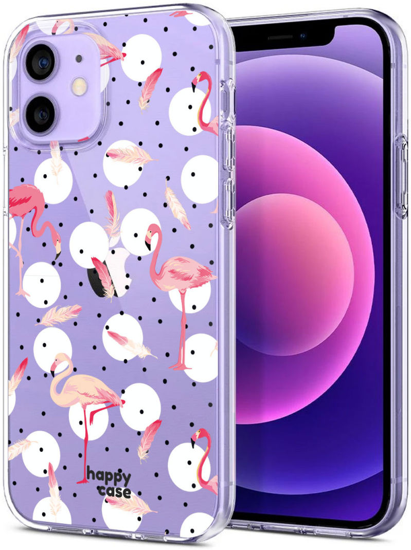 HappyCase Apple iPhone 12 Mini Hoesje Flexibel TPU Flamingo Print afbeelding 2