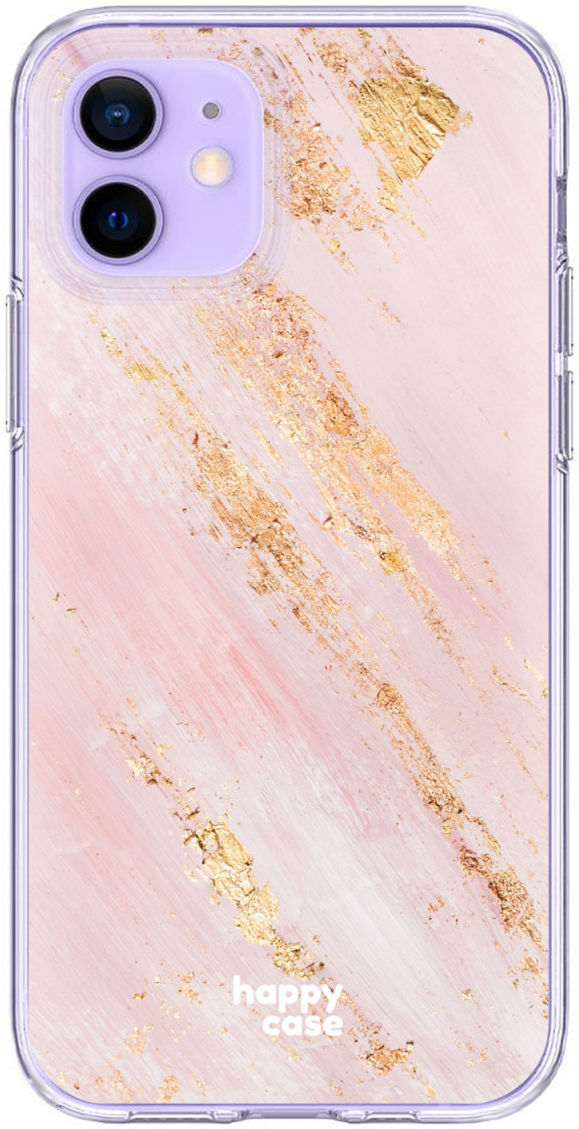 HappyCase Apple iPhone 12 Mini Hoesje Flexibel TPU Pink Marmer Print afbeelding 1