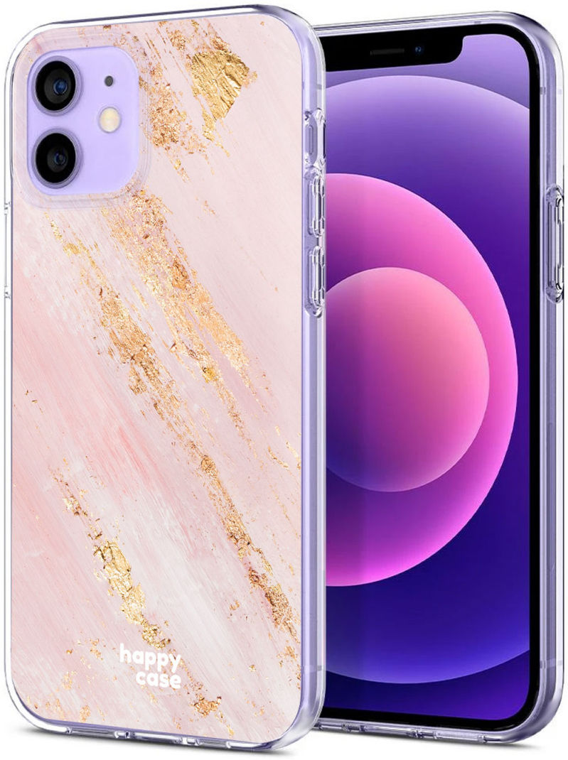 HappyCase Apple iPhone 12 Mini Hoesje Flexibel TPU Pink Marmer Print afbeelding 2