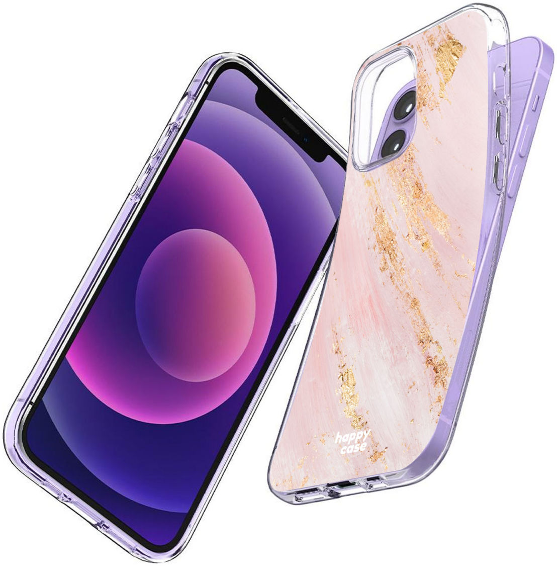 HappyCase Apple iPhone 12 Mini Hoesje Flexibel TPU Pink Marmer Print afbeelding 7