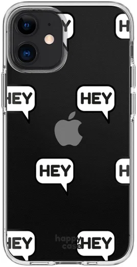 HappyCase Apple iPhone 12 Mini Hoesje Flexibel TPU Hey Tekst Print afbeelding 1