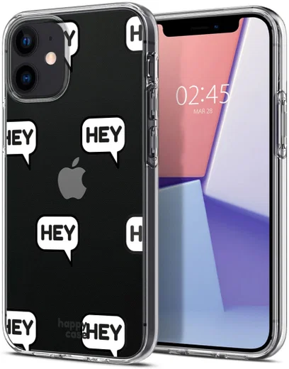 HappyCase Apple iPhone 12 Mini Hoesje Flexibel TPU Hey Tekst Print afbeelding 2
