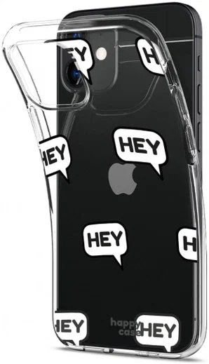 HappyCase Apple iPhone 12 Mini Hoesje Flexibel TPU Hey Tekst Print afbeelding 6
