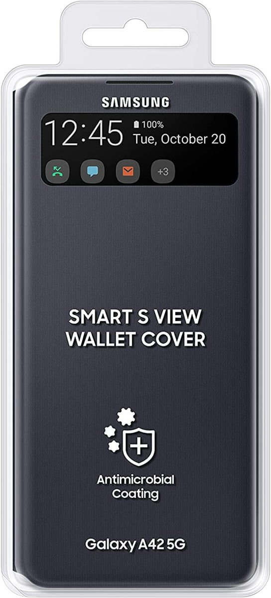 Origineel Samsung Galaxy A42 Hoesje Smart S View Cover Zwart afbeelding 5
