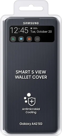 Origineel Samsung Galaxy A42 Hoesje Smart S View Cover Zwart afbeelding 5