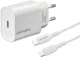 4smarts VoltPlug 20W USB-C Adapter met USB-C Kabel 1.5 Meter Wit afbeelding 1