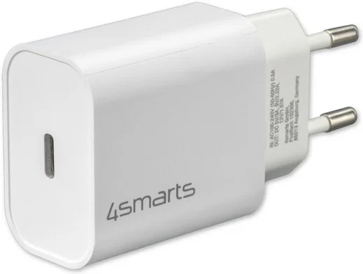 4smarts VoltPlug 20W USB-C Adapter met USB-C Kabel 1.5 Meter Wit afbeelding 2