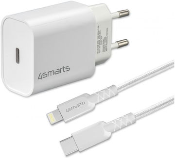 4smarts VoltPlug 20W USB-C Adapter met Lightning Kabel 1.5 Meter Wit