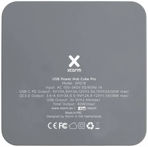 Xtorm Cube Pro Power Hub Oplader 40W met 4 USB Poorten en USB-C afbeelding 8
