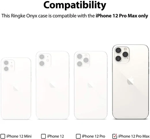 Ringke Onyx Apple iPhone 12 Pro Max Hoesje Flexibel TPU Grijs afbeelding 8
