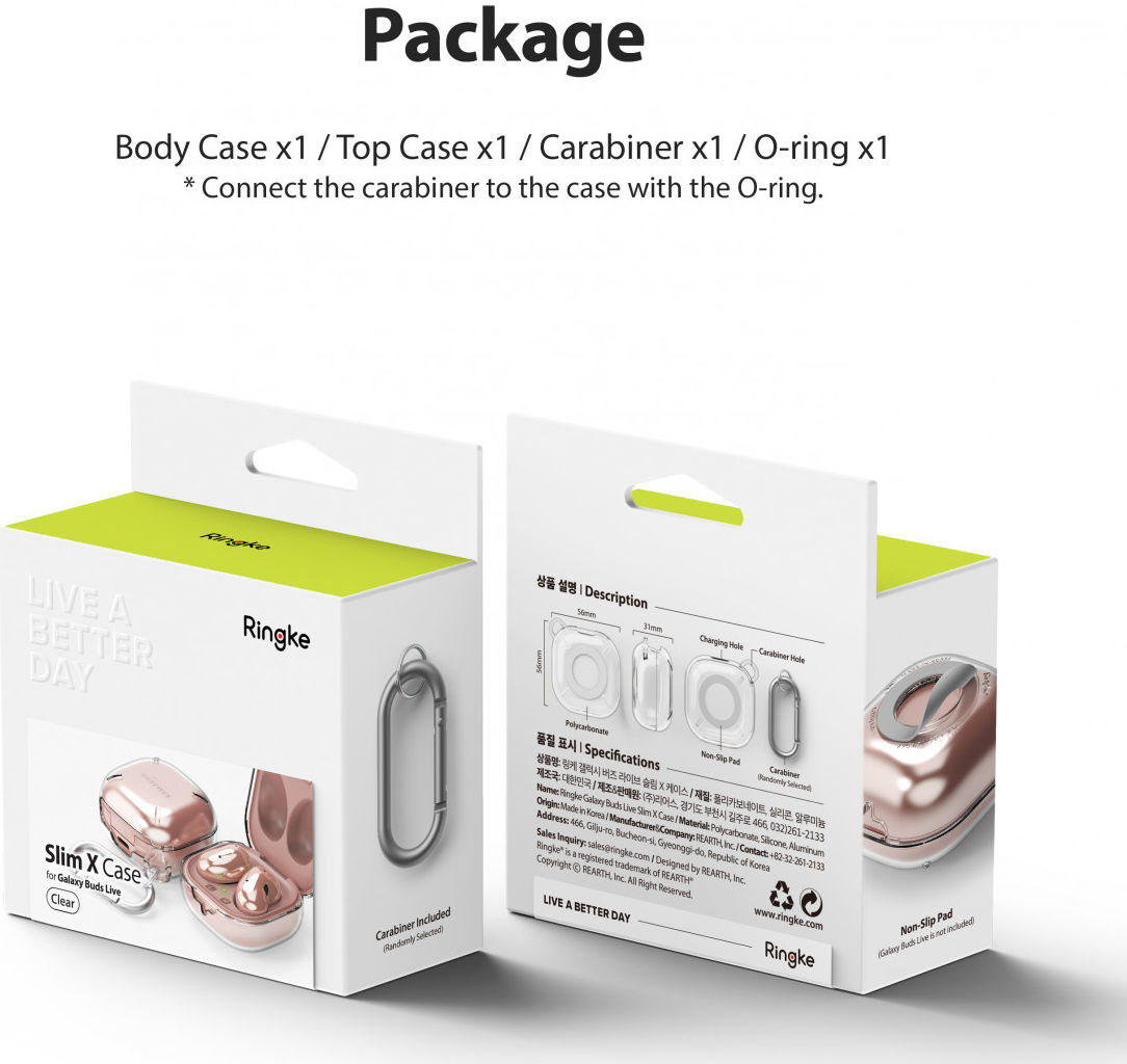 Ringke Slim X Samsung Galaxy Buds Live/Pro/Buds 2 Hoesje Transparant afbeelding 15