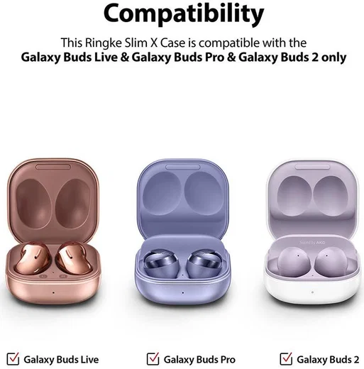 Ringke Slim X Samsung Galaxy Buds Live/Pro/Buds 2 Hoesje Zwart afbeelding 4