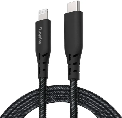 Ringke USB-C C naar Apple Lightning Kabel 1.2 Meter Zwart afbeelding 1
