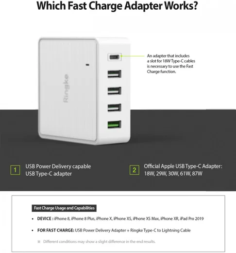 Ringke USB-C C naar Apple Lightning Kabel 1.2 Meter Zwart afbeelding 10