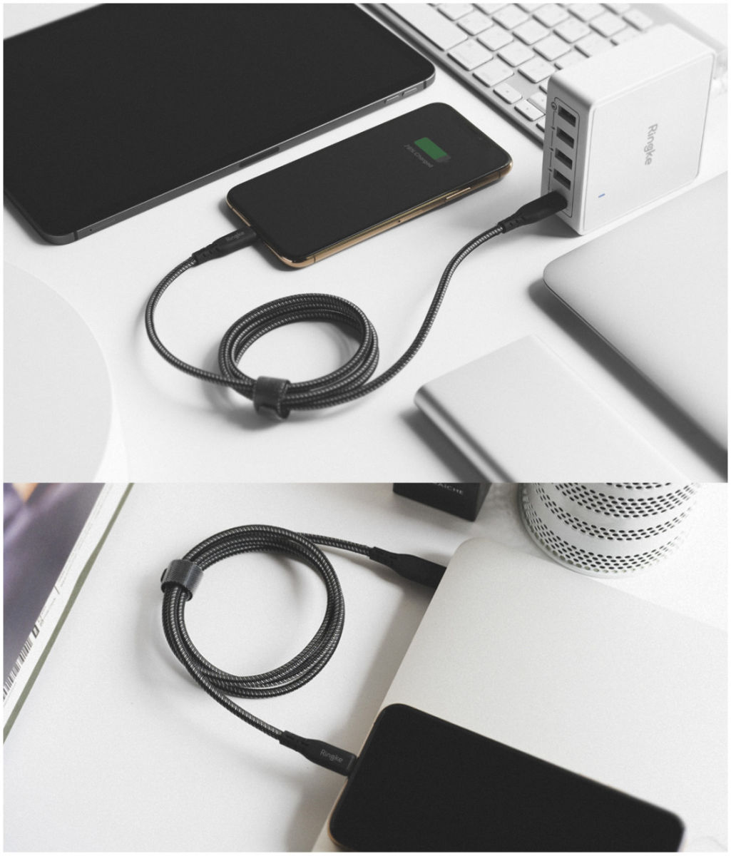 Ringke USB-C C naar Apple Lightning Kabel 1.2 Meter Zwart afbeelding 2