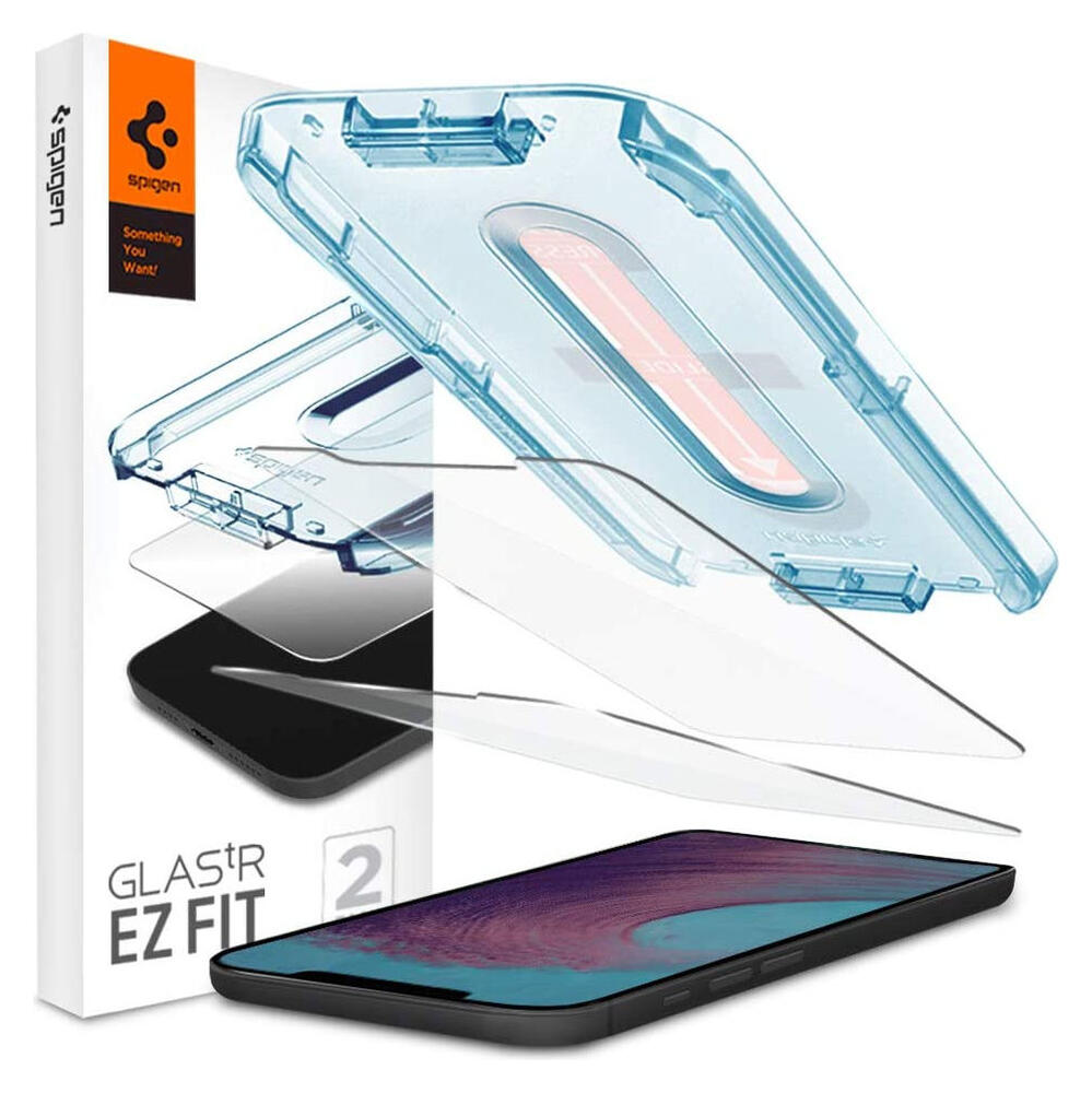 Spigen EZ Fit Glas.tR Apple iPhone 12 Pro Max Screenprotector (2-Pack) afbeelding 1