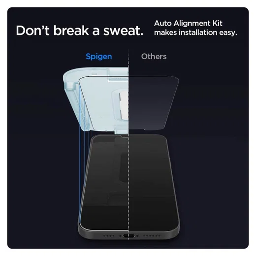 Spigen EZ Fit Glas.tR Apple iPhone 12 Pro Max Screenprotector (2-Pack) afbeelding 2