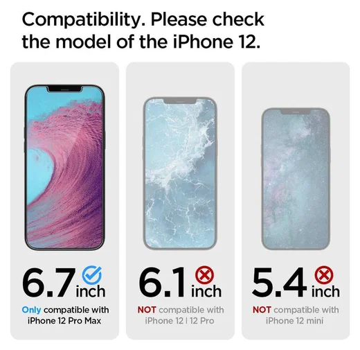 Spigen EZ Fit Glas.tR Apple iPhone 12 Pro Max Screenprotector (2-Pack) afbeelding 7