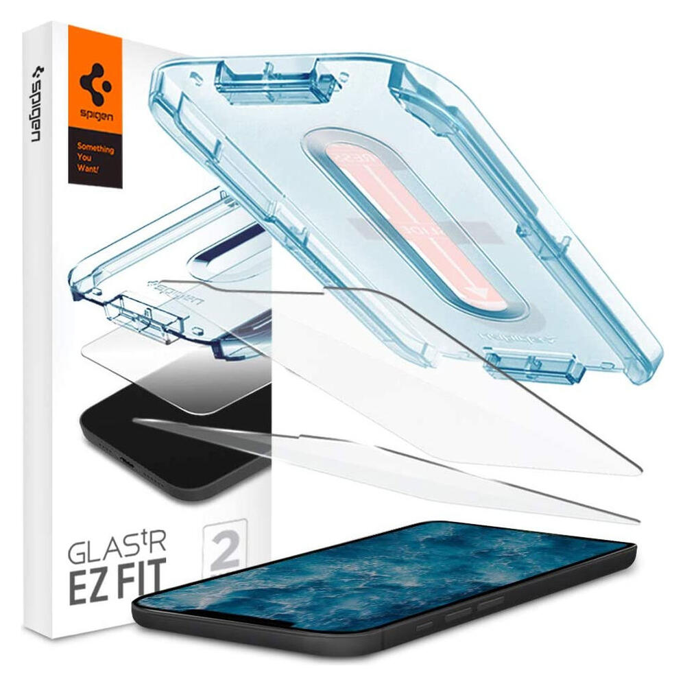 Spigen EZ Fit Glas.tR Apple iPhone 12/12 Pro Screen Protector (2-Pack) afbeelding 1