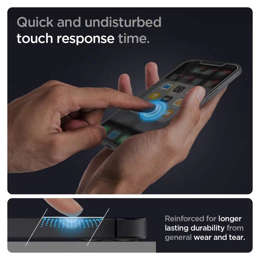 Spigen EZ Fit Glas.tR Apple iPhone 12/12 Pro Screen Protector (2-Pack) afbeelding 5