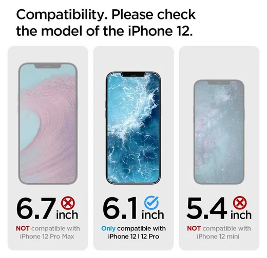 Spigen EZ Fit Glas.tR Apple iPhone 12/12 Pro Screen Protector (2-Pack) afbeelding 8