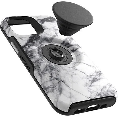 OtterBox Otter + Pop Symmetry iPhone 12 Mini Hoesje Wit Marmer afbeelding 6