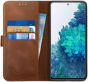 Rosso Deluxe Samsung Galaxy S20 FE Hoesje Echt Leer Book Case Bruin