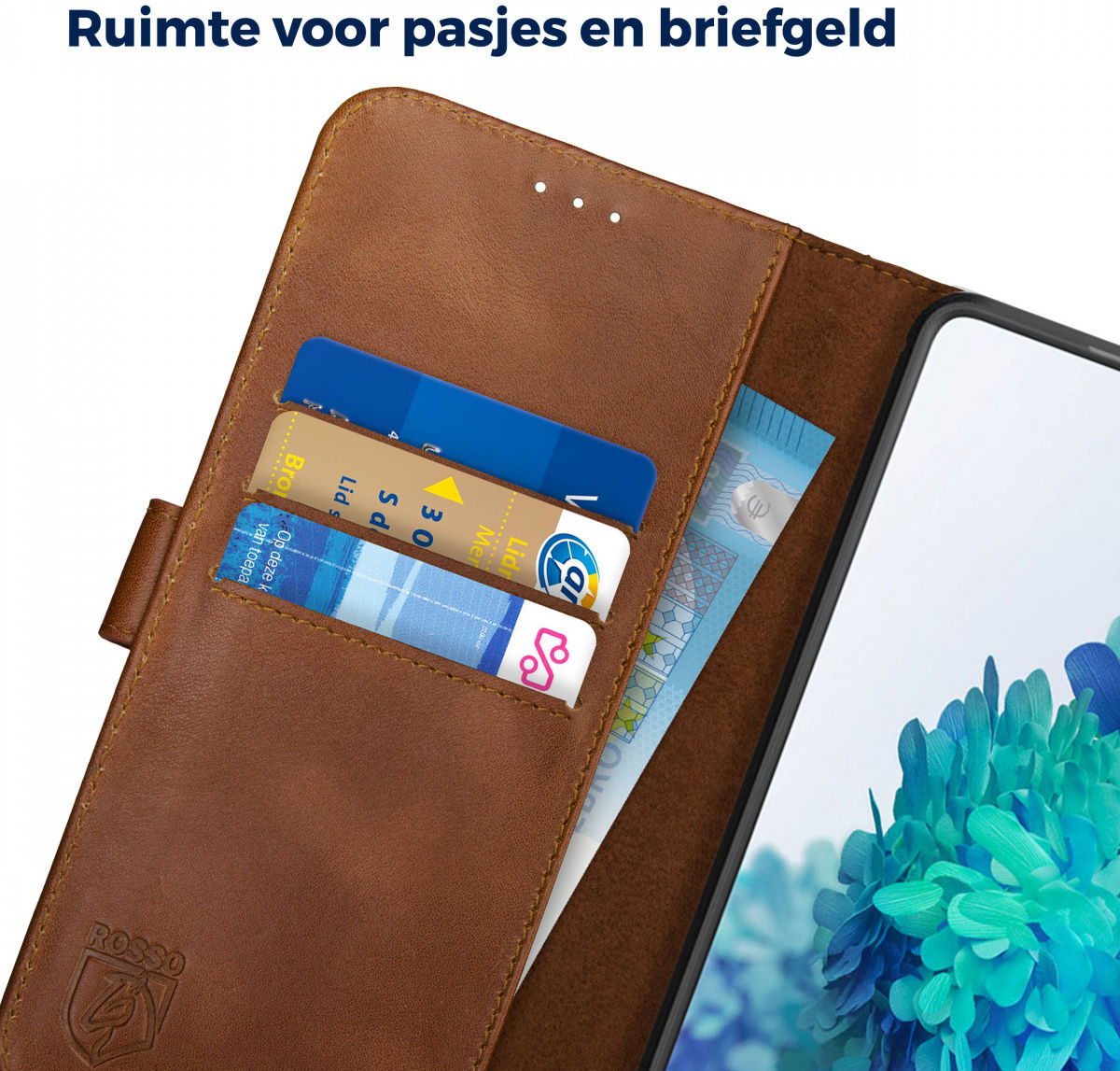 Rosso Deluxe Samsung Galaxy S20 FE Hoesje Echt Leer Book Case Bruin afbeelding 4