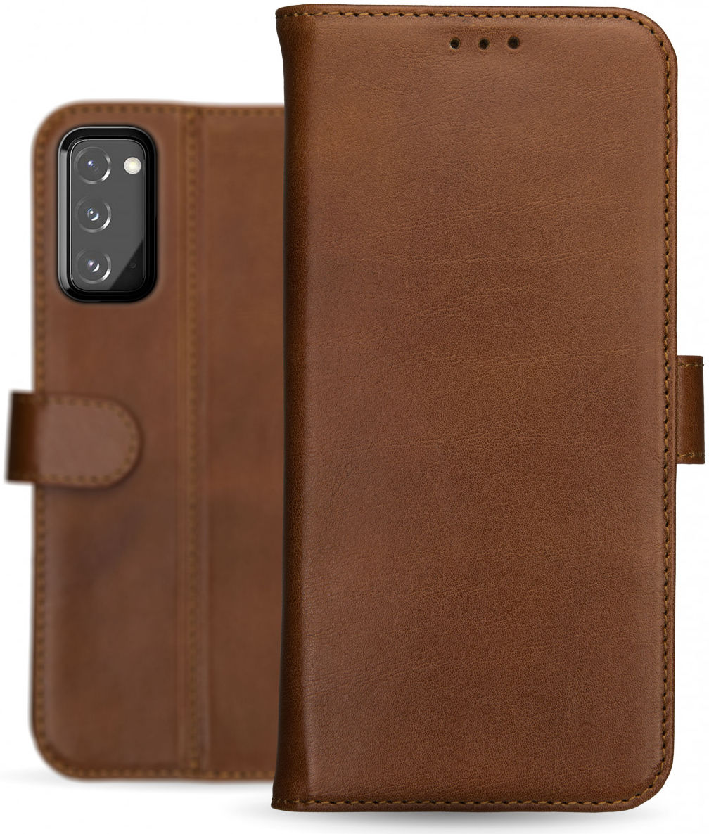 Rosso Deluxe Samsung Galaxy S20 FE Hoesje Echt Leer Book Case Bruin afbeelding 12