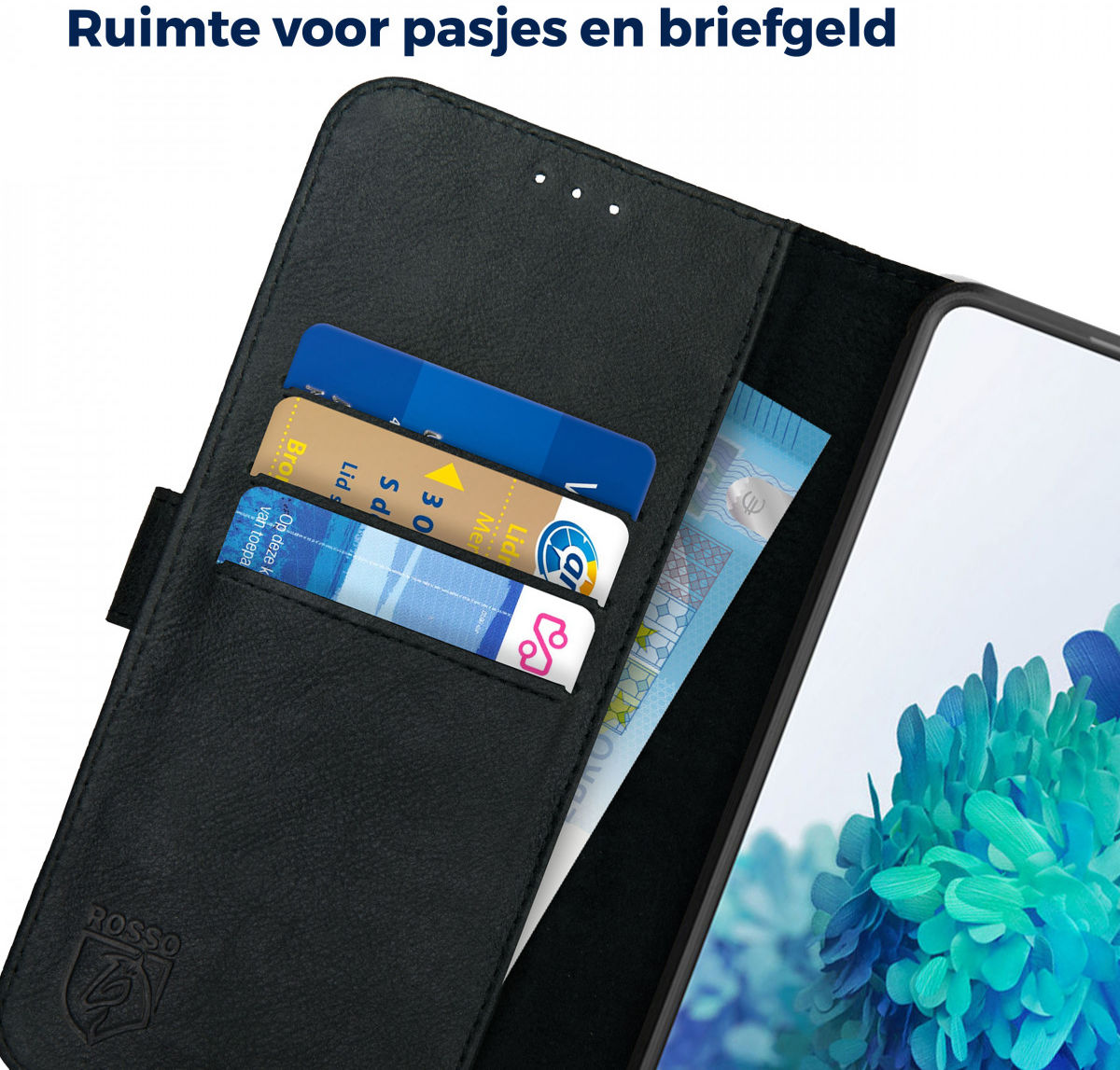 Rosso Deluxe Samsung Galaxy S20 FE Hoesje Echt Leer Book Case Zwart afbeelding 4