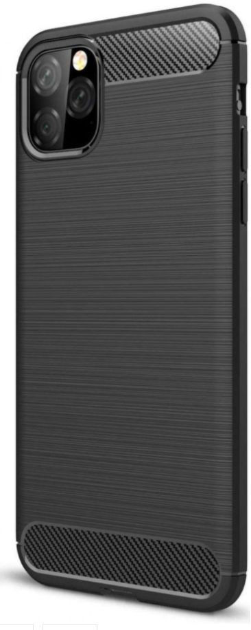 Apple iPhone 12 Pro Hoesje Geborsteld TPU Flexibele Back Cover Zwart afbeelding 1